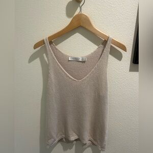V-Neck Beige Sweater Tank
